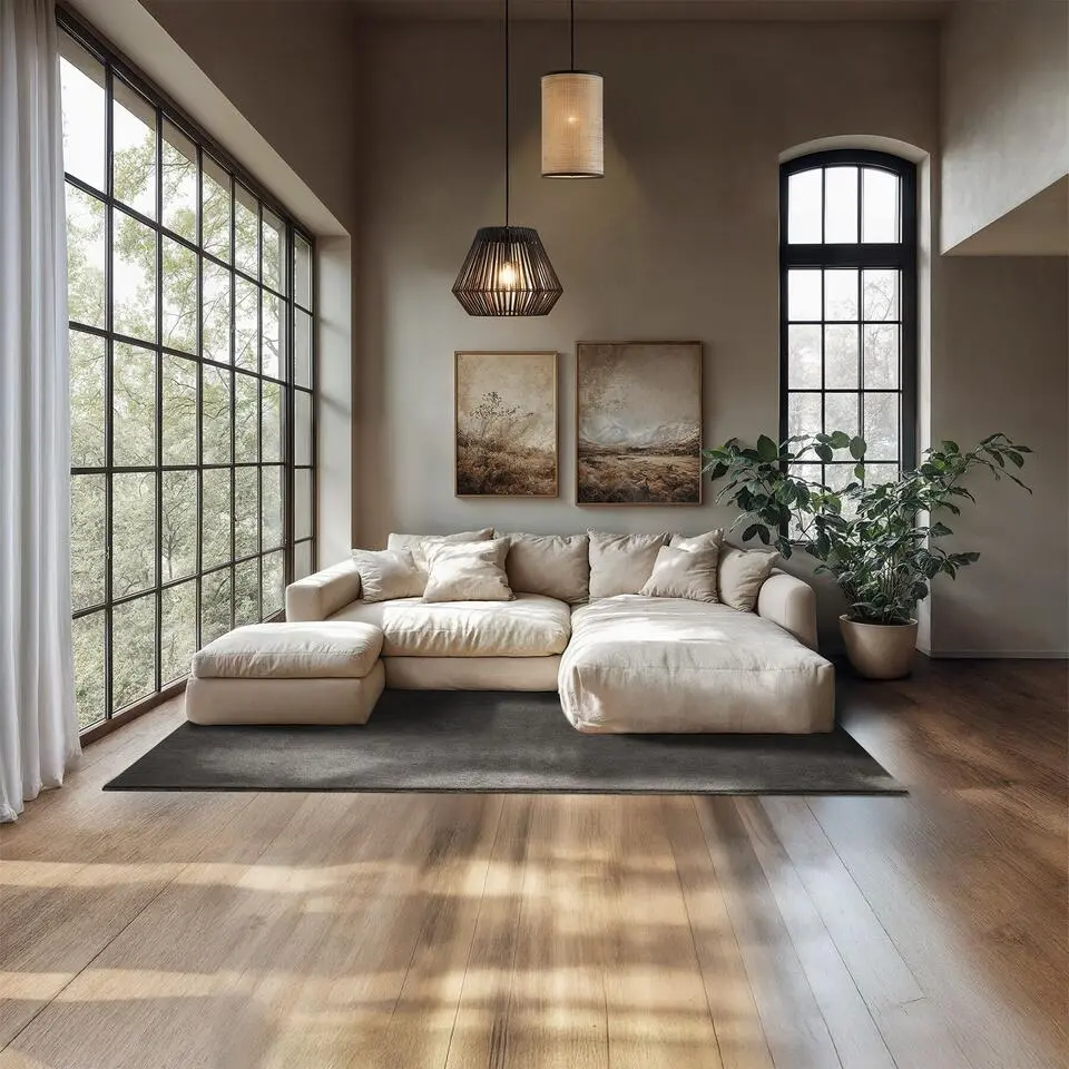 tectake® Kortpolig vloerkleed Soft Zone 140 x 200 cm - Antraciet