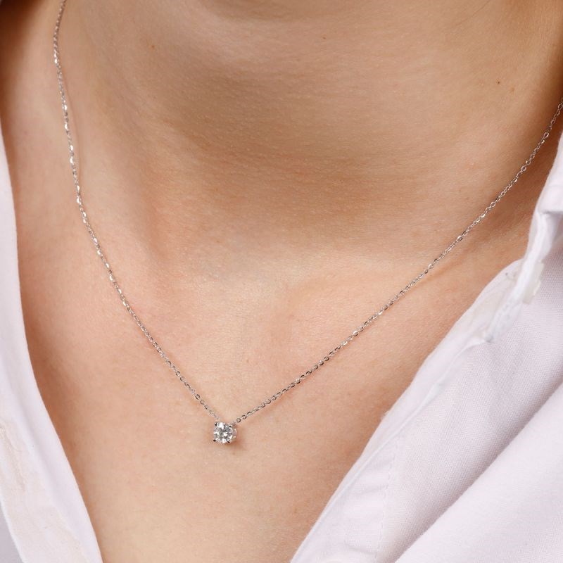 Collier Or Blanc et Diamant