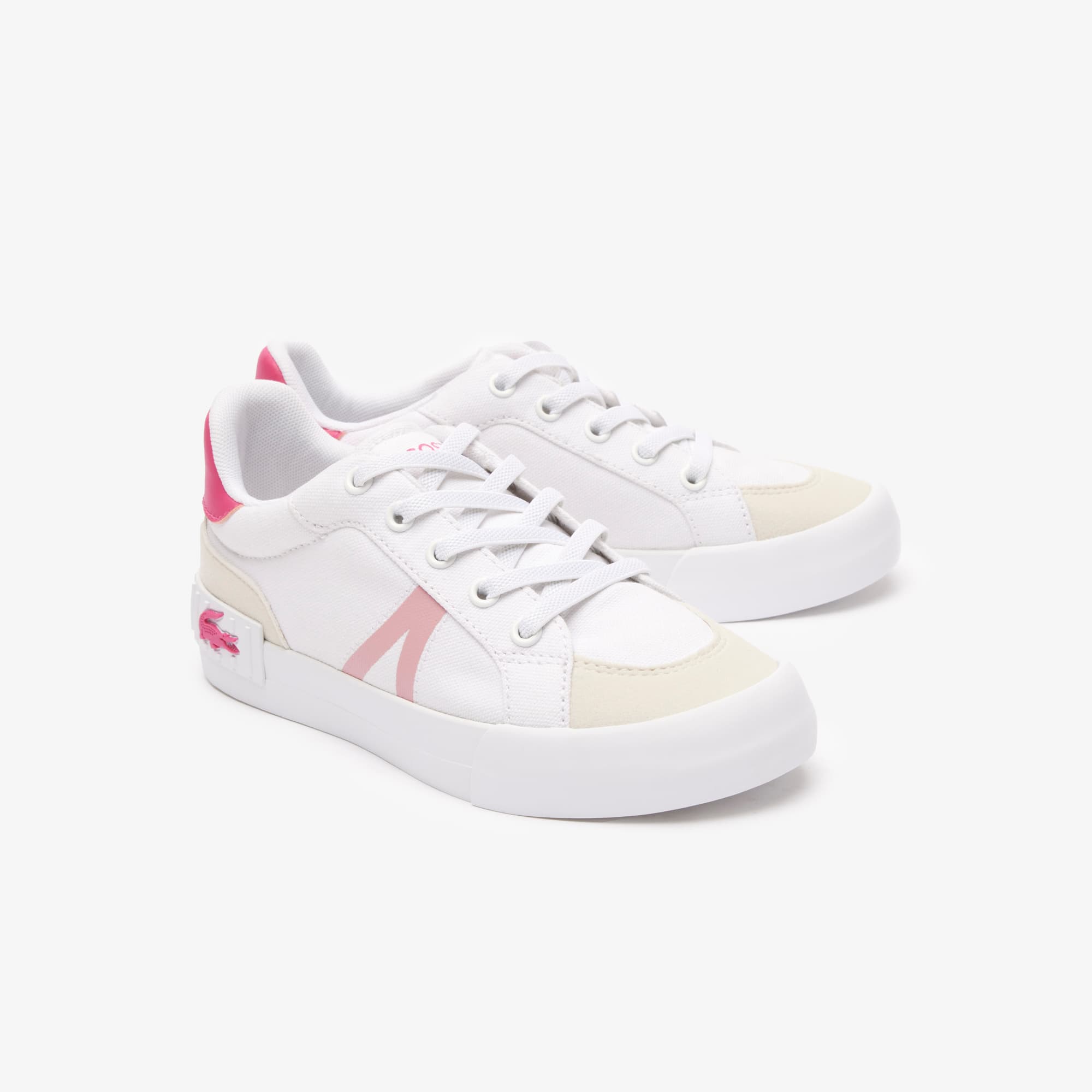 Sneakers L004 enfant en textile color-block Sneakers - Blanc - Lacoste - Enfant