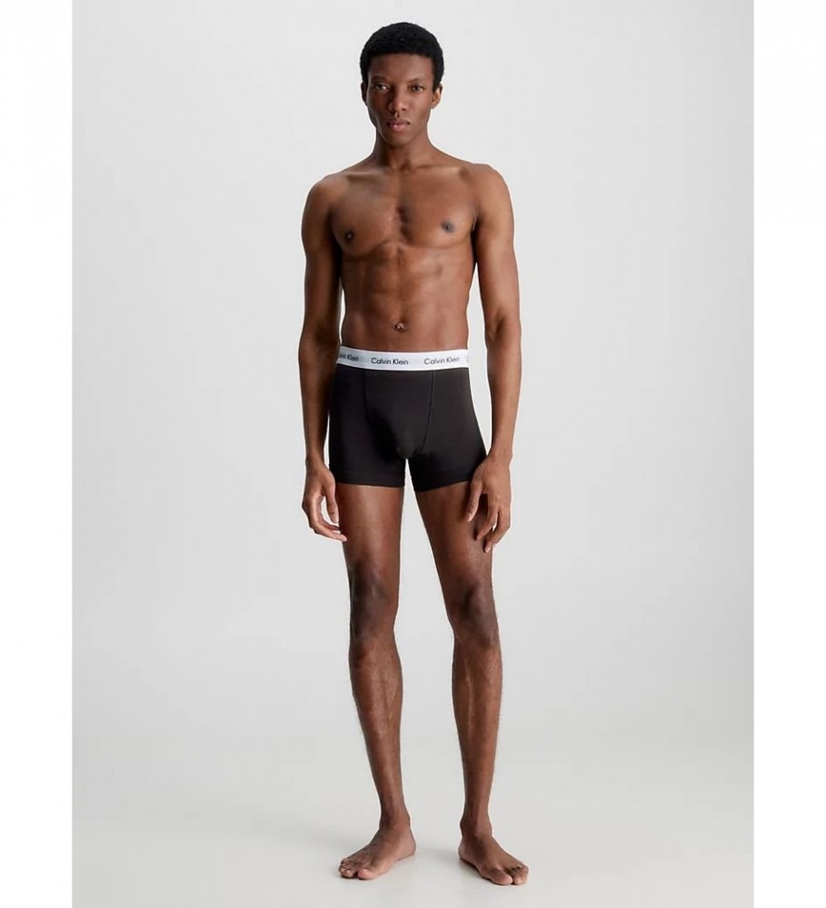 Pacote com 3 caixas Calvin Klein Cotton Stretch pretas e brancas