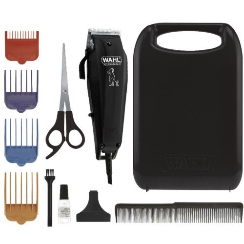 Kit de máquina de tosar pelos de animais de estimação, preto e branco