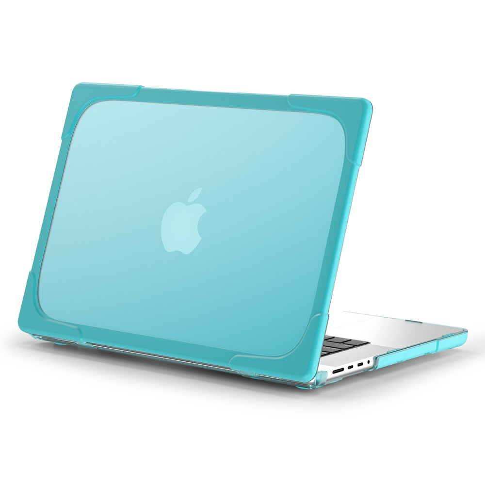 MacBook Pro 14'' (2025/2024/2023/2021) Hard Case Hülle Schutzabdeckung Stossschutz mit Standfuss - Hellblau