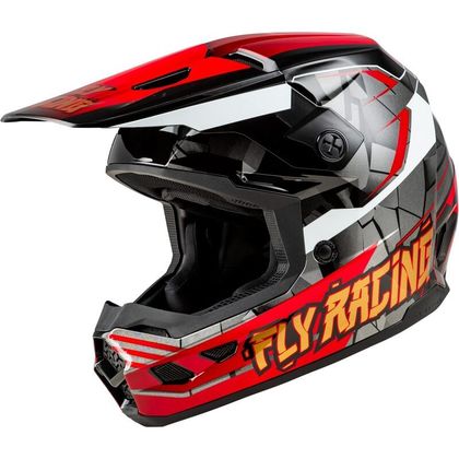 Casque cross Fly KINETIC - SCORCHED - ENFANT - Rouge