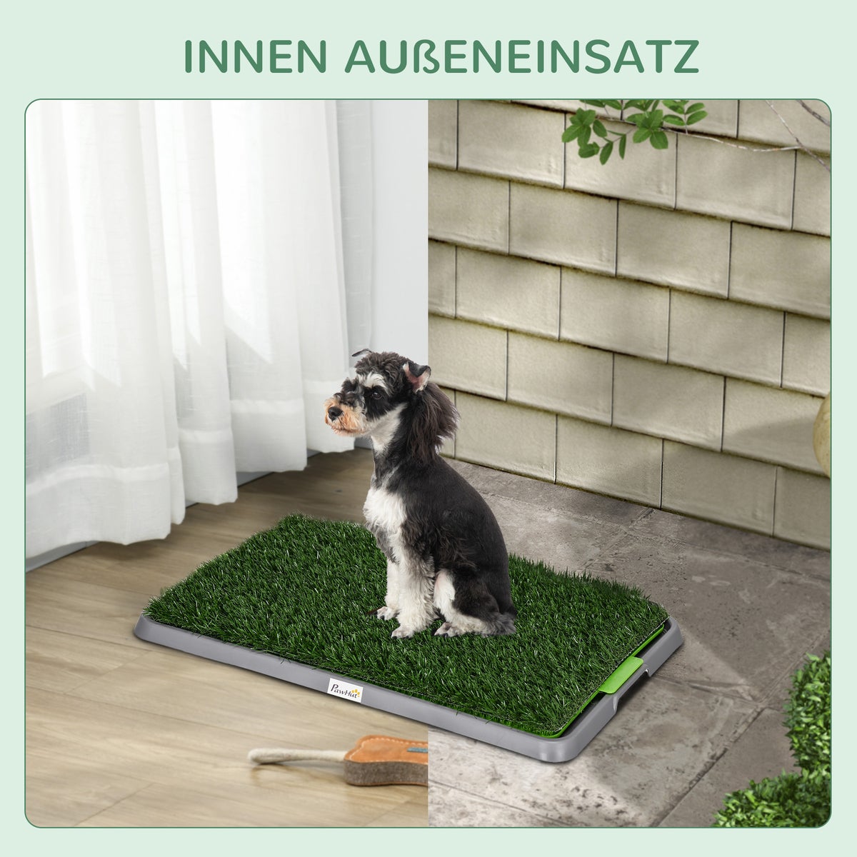 PawHut Hondentoilet, 67L x 41B x 3,5H cm, Kunststof, PE, Groen