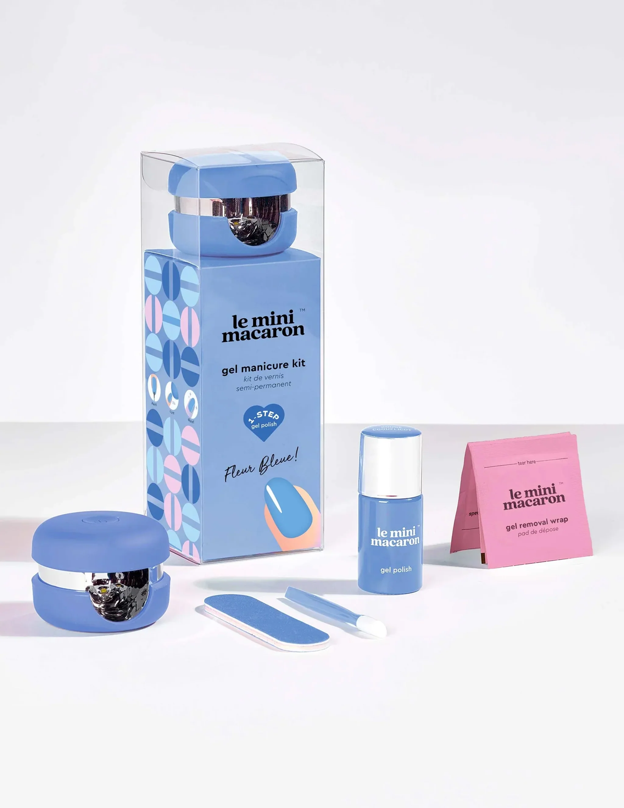 Le Mini Macaron  Gel Manicure Kit - Fleur Bleue