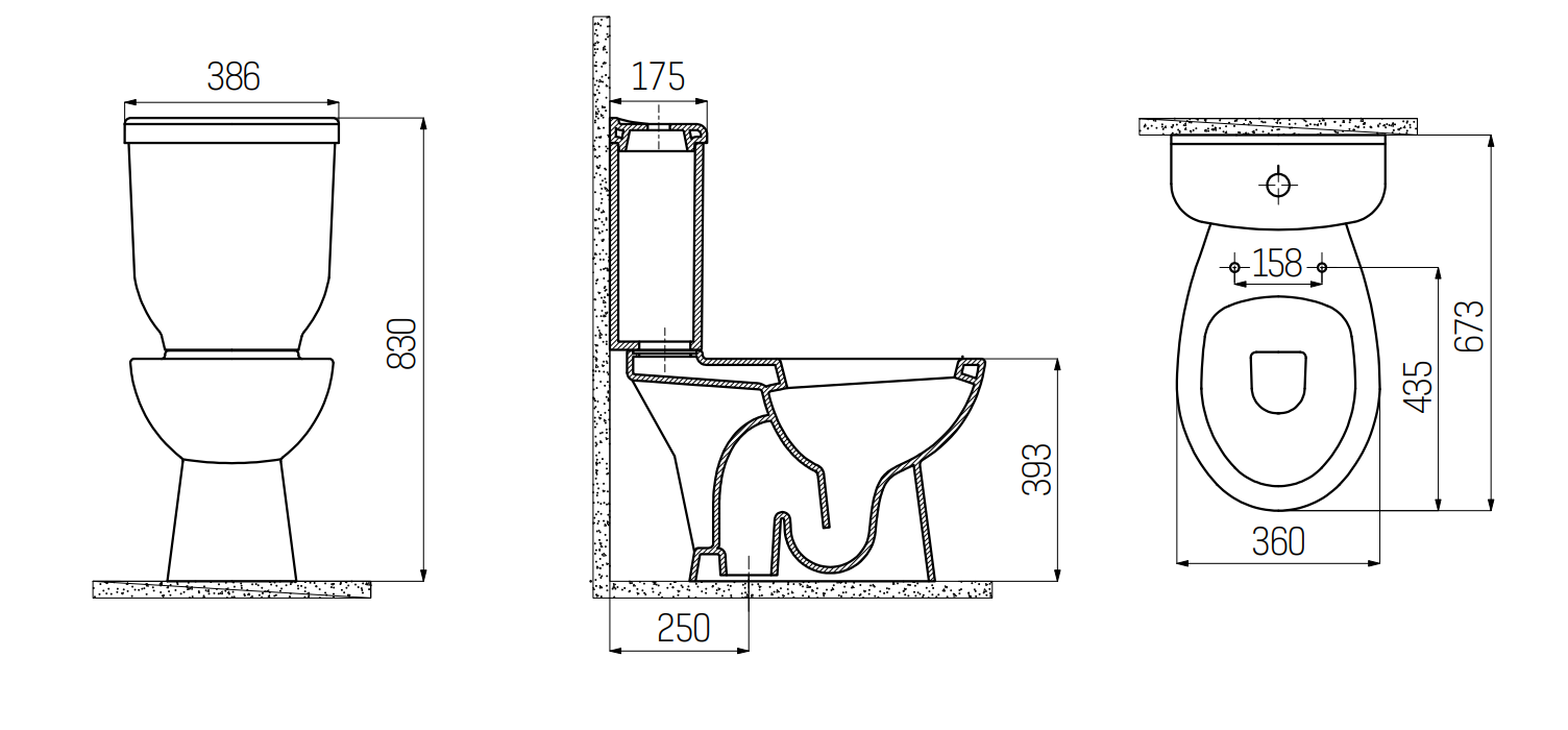 Sanigoods Mida staand toilet met bidetsproeier AO