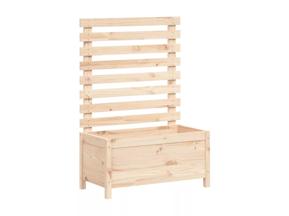 Jardinière avec support 79x39,5x114 bois de pin massif