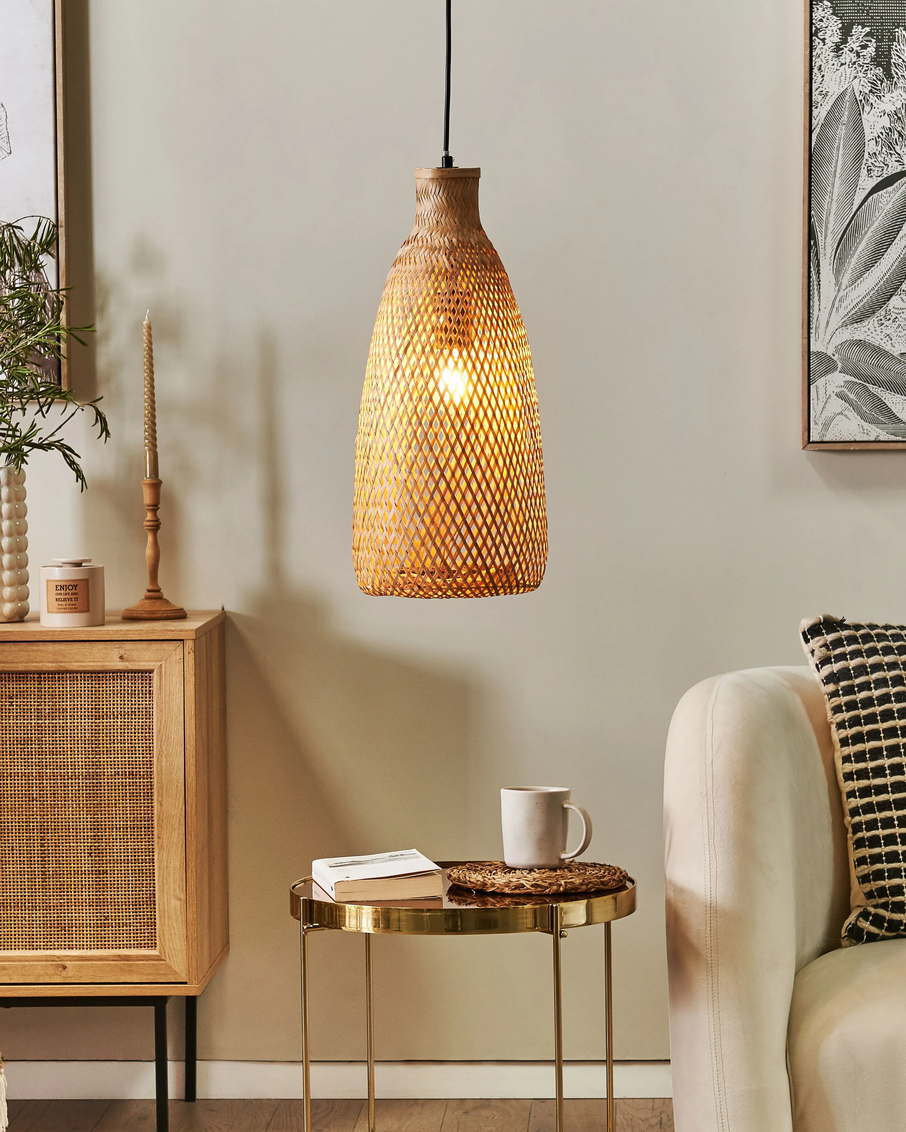 Hanglamp LWELA Bamboehout Natuurlijk