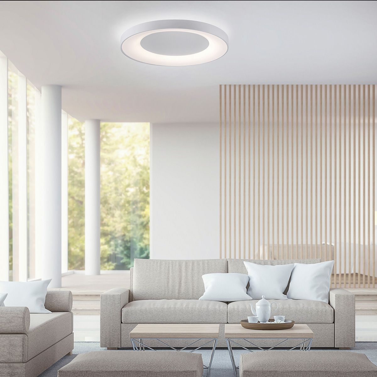 Plafondlamp wit incl. LED met afstandsbediening - Meidan