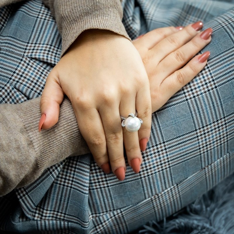 Bague Femme avec Perle et Strass DAPHNEE