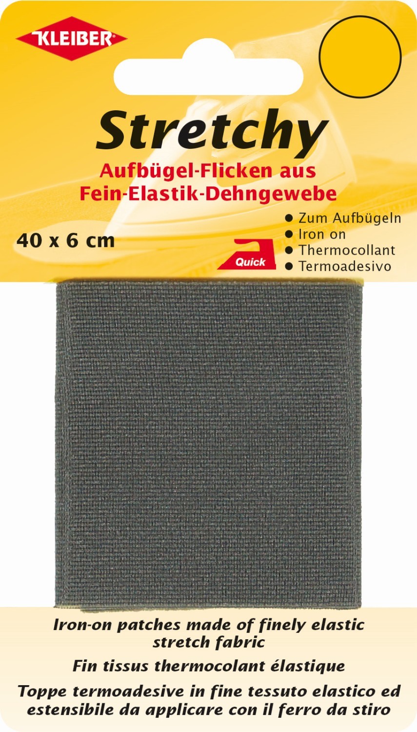 Bügelflicken - grau - 40x6 cm