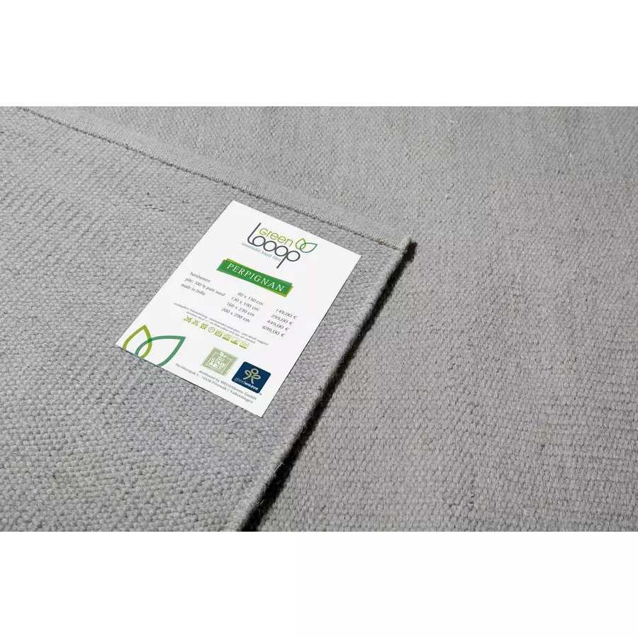Green Looop Kelim Teppich Perpignan grau