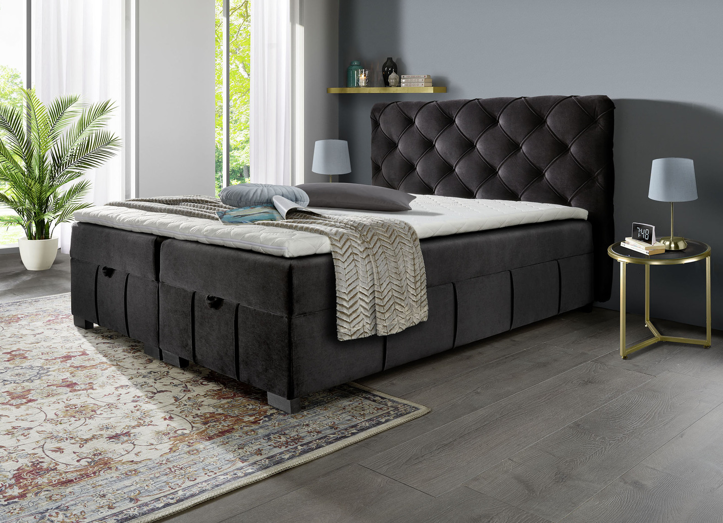 Boxspringbett mit Kaltschaumtopper