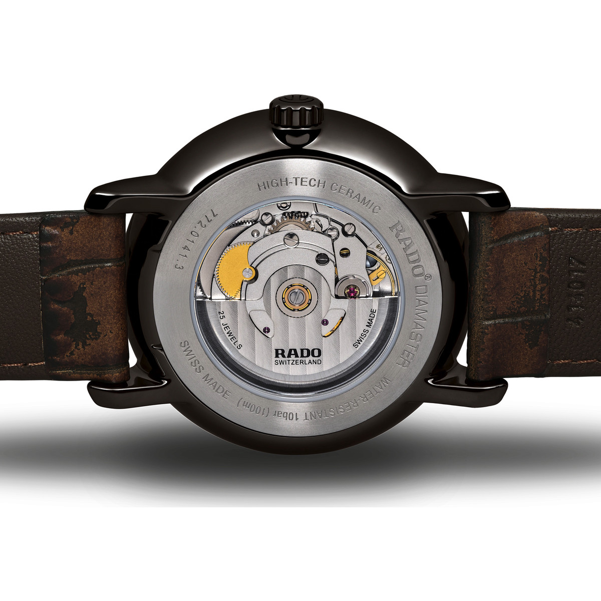 Montre Rado homme céramique cuir marron