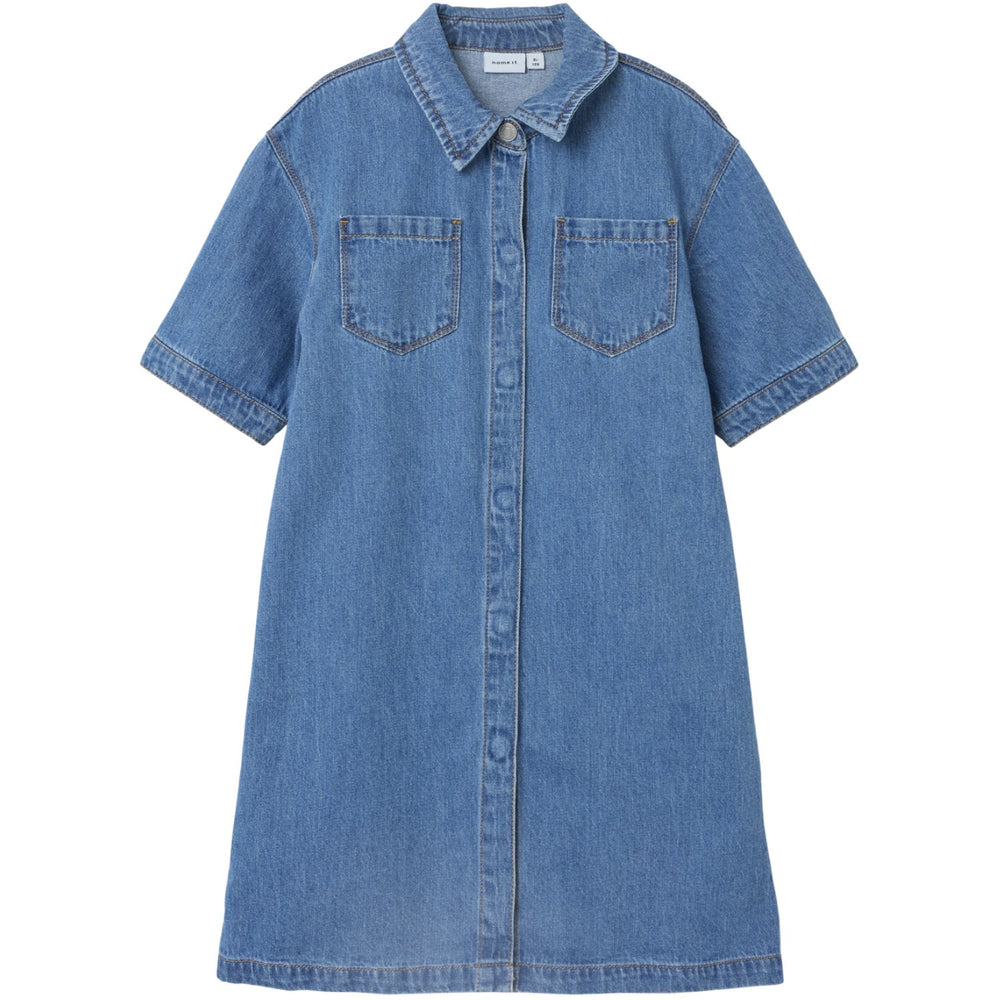 Køb Name It Medium Blue Denim Jannet Denim Kjole