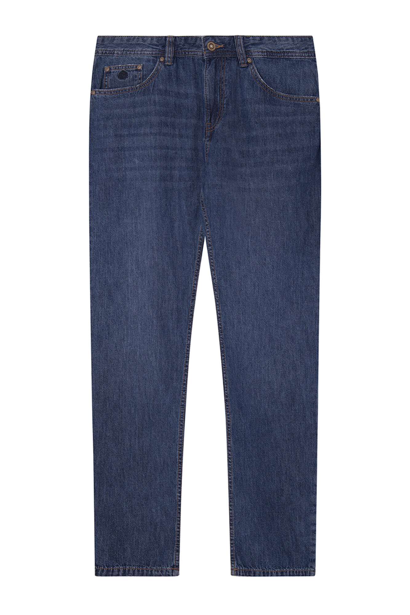 Calça jeans normal, lavagem muito clara, lavagem média escura