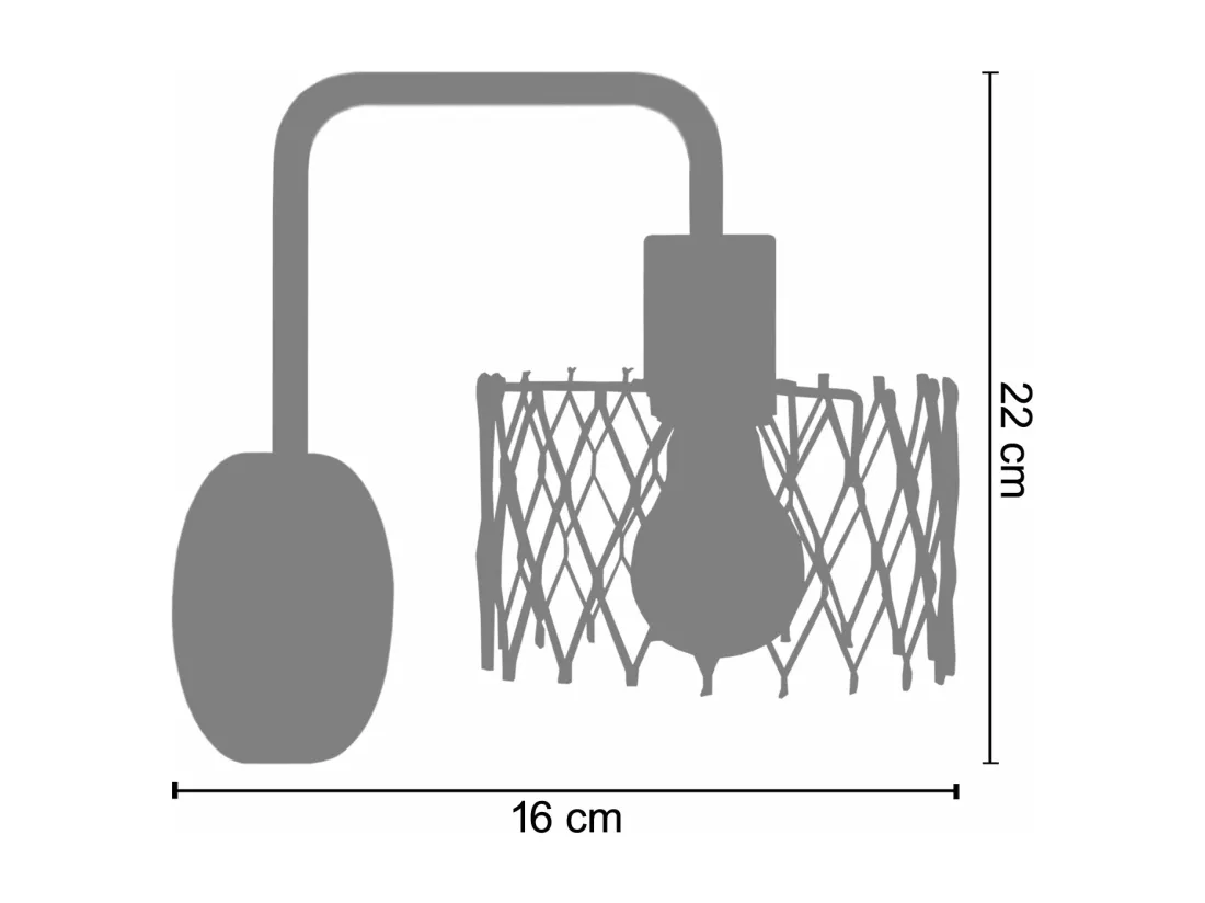 Applique fer blanc 22 cm.