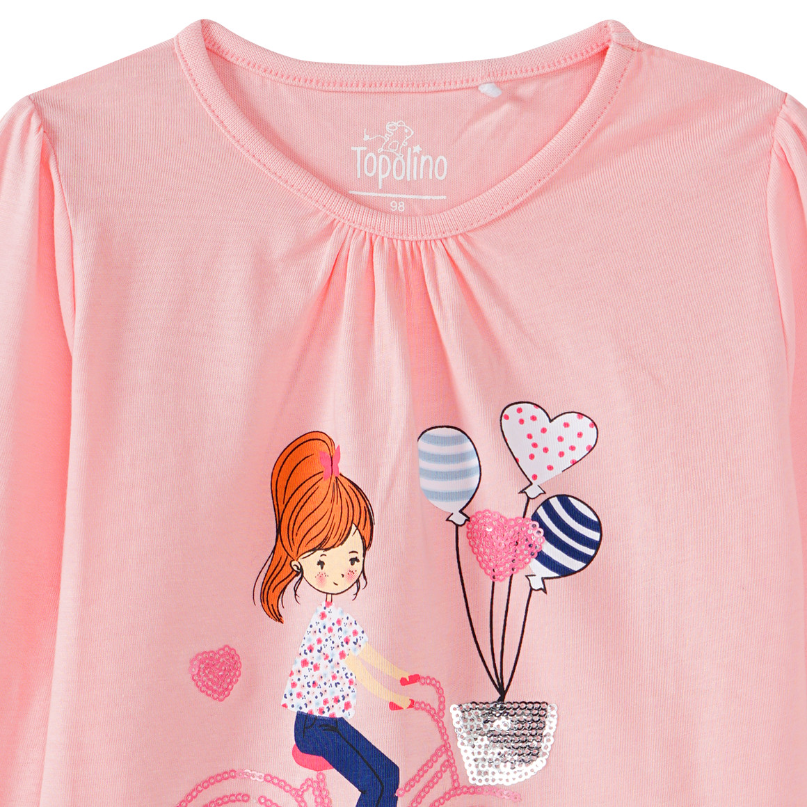Topolino Mädchen Langarmshirt mit Pailletten-Motiv rosa