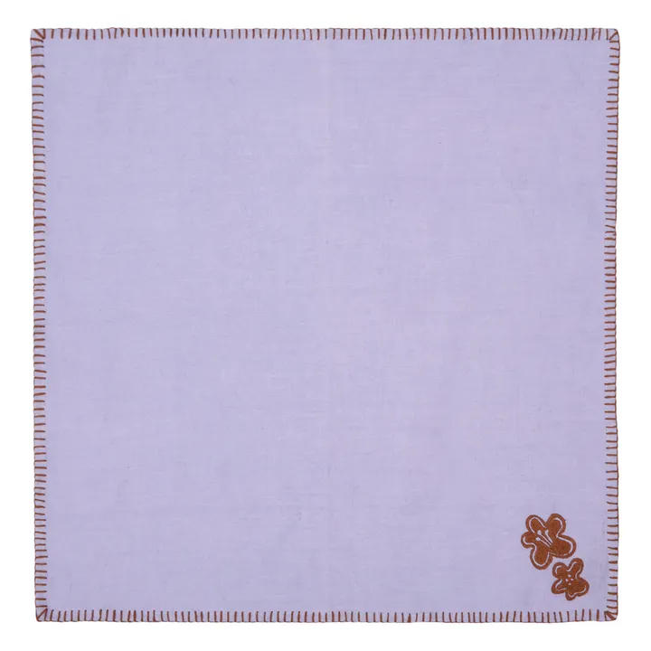 Tressé Serviette de table en lin brodé | Parme