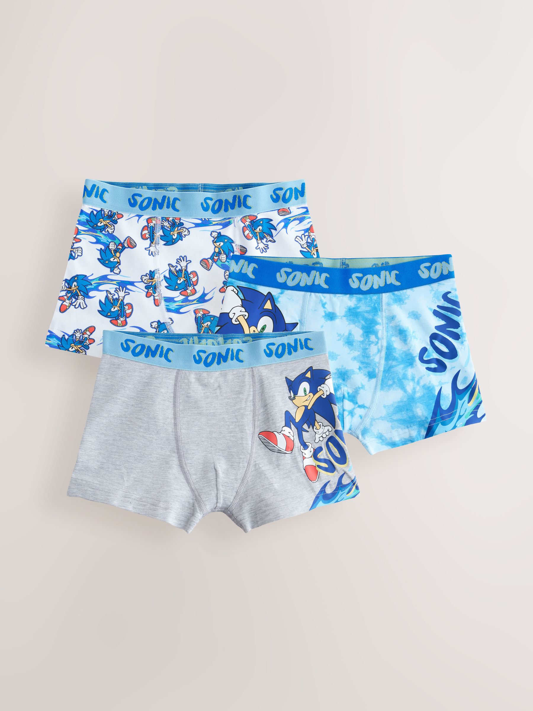 Blauw - Sonic Boxers 3 Pack (2-14jr)