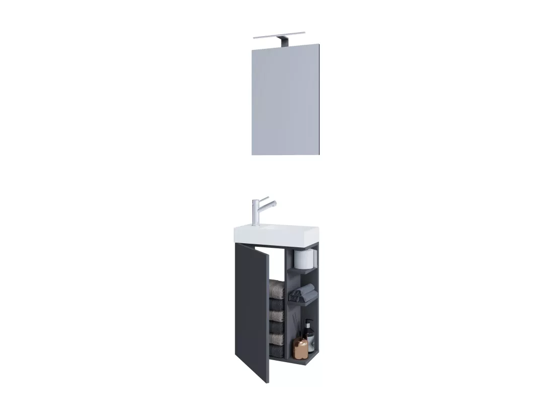 2-pièces lavabo meuble de salle de bains Lumia miroir