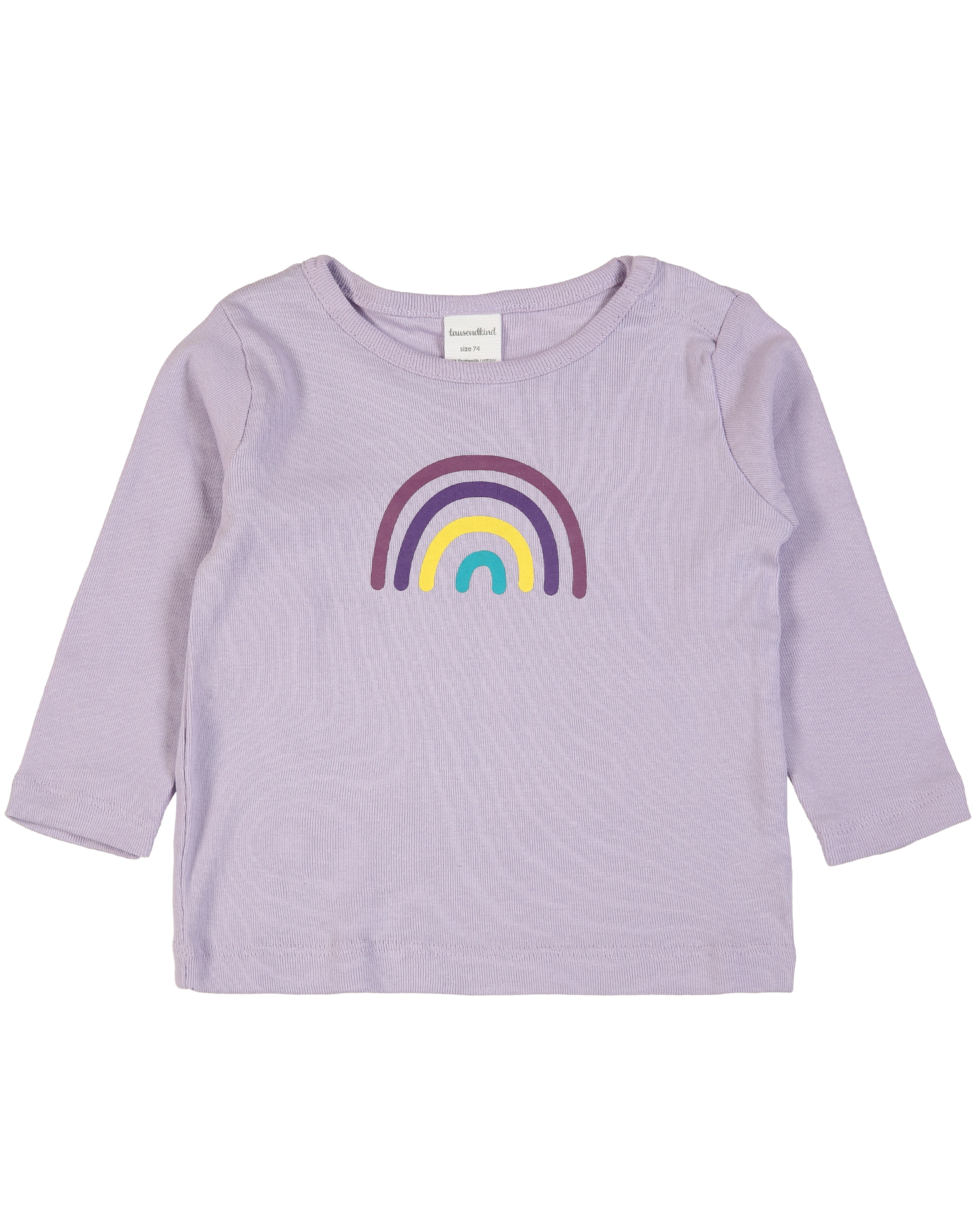 Langarmshirt REGENBOGEN 2er-Pack in weiß/flieder