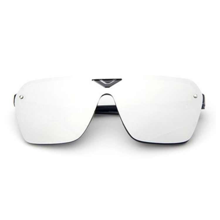 UV400 Sonnenbrille Retro Mono für Männer / Frauen - Schwarz / Silber (Eckig)