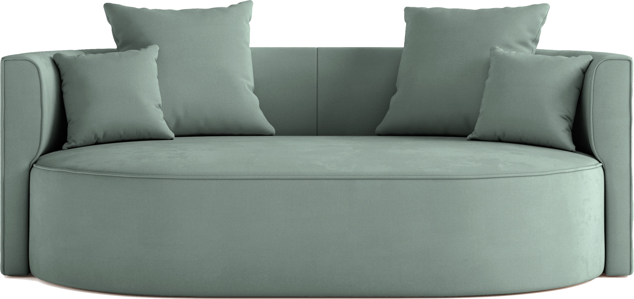 LeGer Home by Lena Gercke 2,5-Sitzer »ISALIE, rundes Loungesofa, mit Kissen, perfekt gepolstert« moderne Stoffe, mit 4 Zierkissen, extra grosse Sitzfläche
