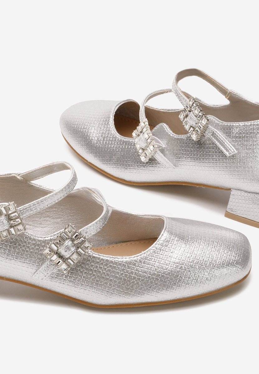 Chaussures à petit talon argent Hrida