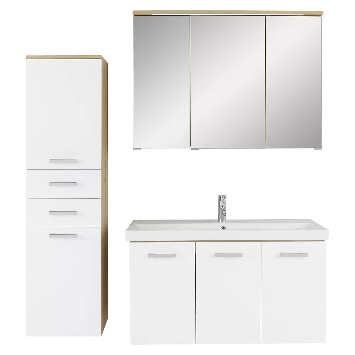 Waschbeckenunterschrank Milano WBU weiss,Artisan Eiche
