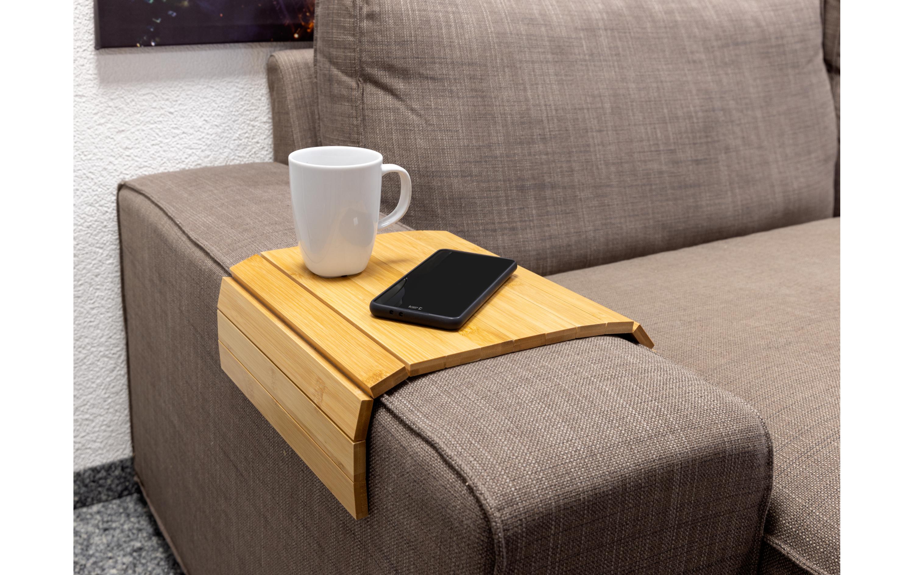 Sofatablett BraunFlexible und rutschfeste Ablage