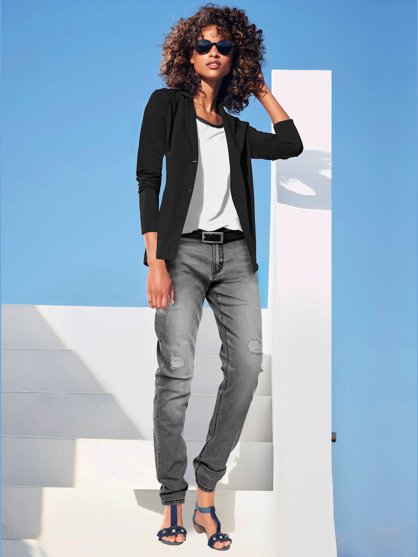 Blazer en jersey coupe sobre pour un look décontracté tendance