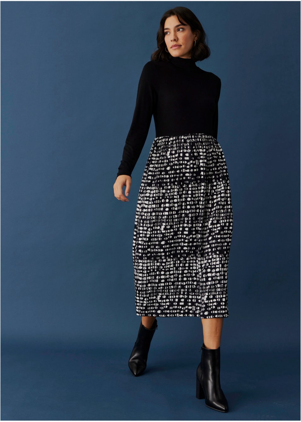 Robe à jupe imprimée