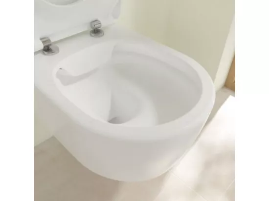 Pack WC suspendu sans bride VILLEROY ET BOCH Avento + Bâti support ViConnect Pro + abattant frein de chute + plaque noir mat