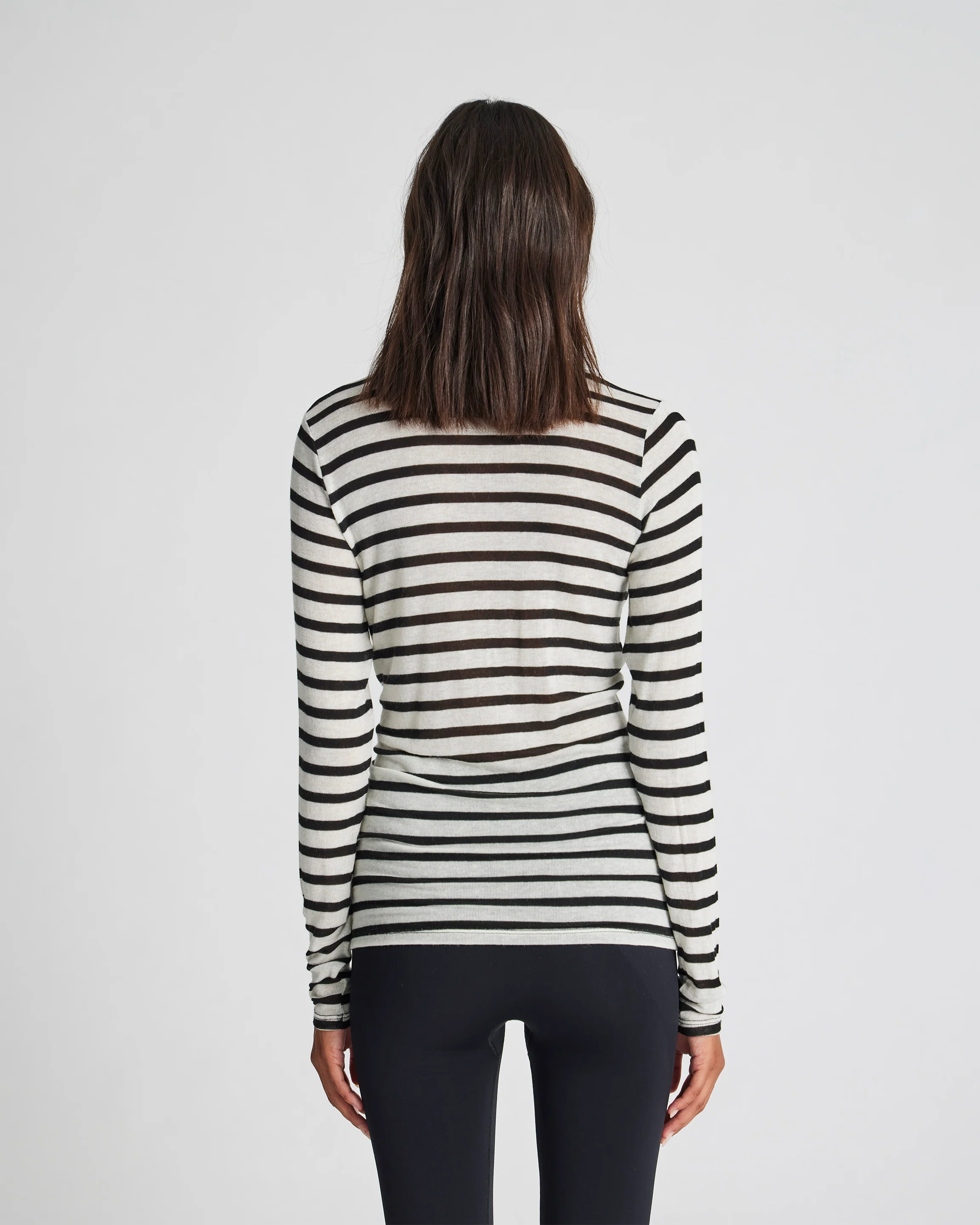Gai+Lisva  Thyra Wool langærmet t-shirt - Ecru Sailor Stripe