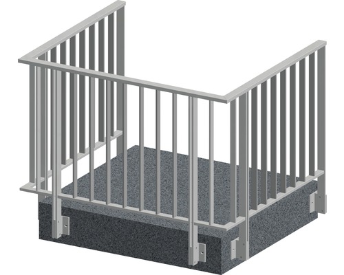 Pertura Triton antraciet U-vormige aluminium leuning complete set voor zijmontage, 4 m