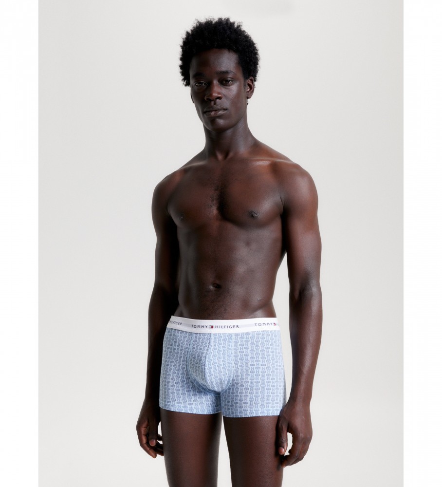 Conjunto de 3 cuecas boxer Tommy Hilfiger Essential - Cinza, Azul, Preto