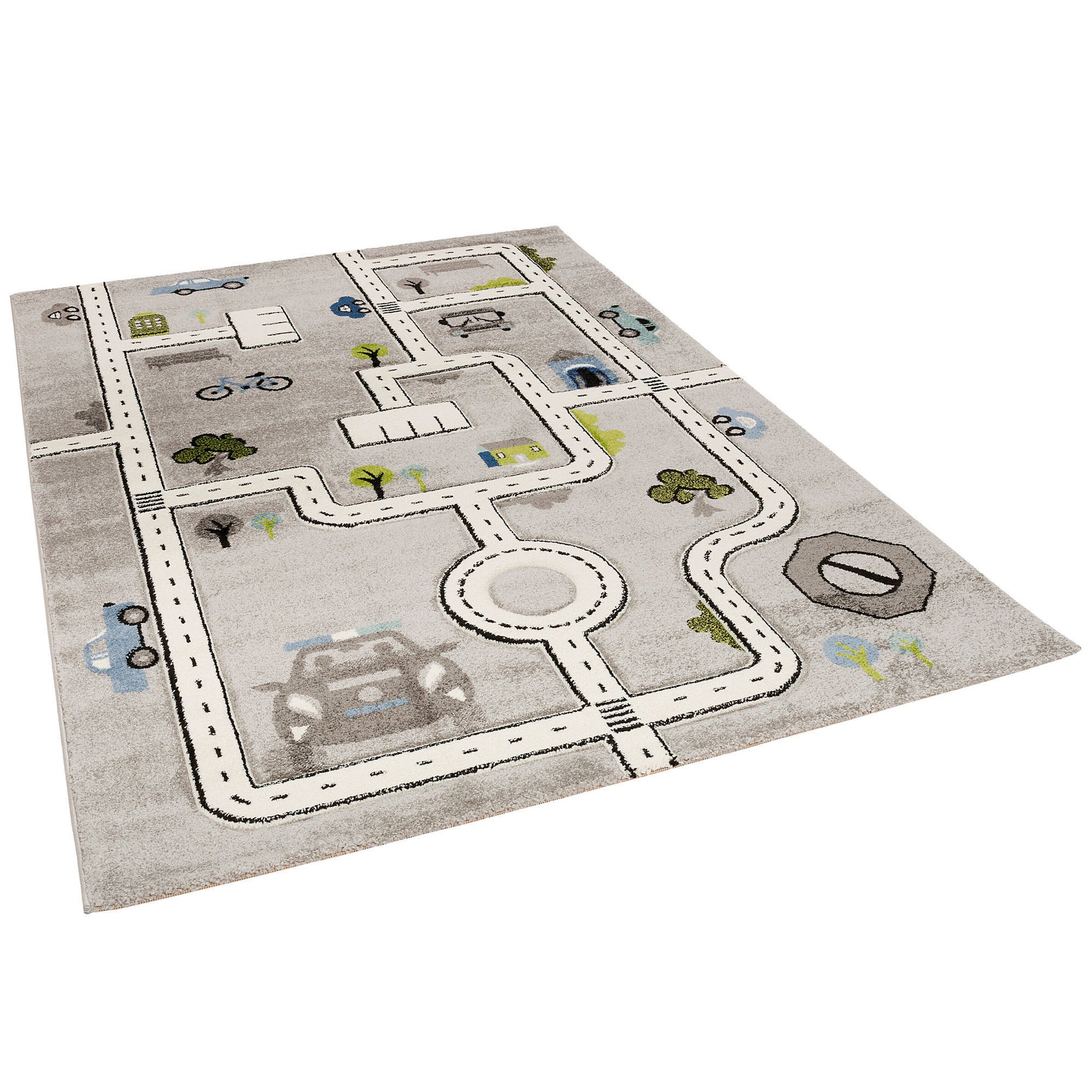 Pergamon Kinder Teppich Maui Kids Straßen Grau
