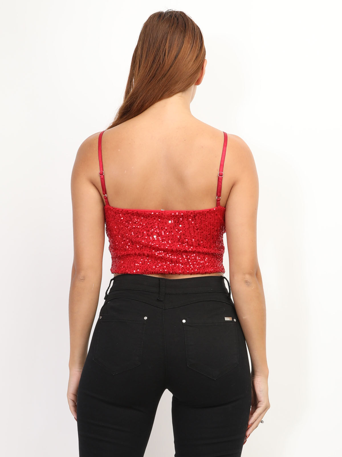 Brassière à sequins- Rouge
