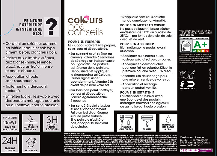 Peinture extérieure sol Colours Premium basalte satin 2,5L