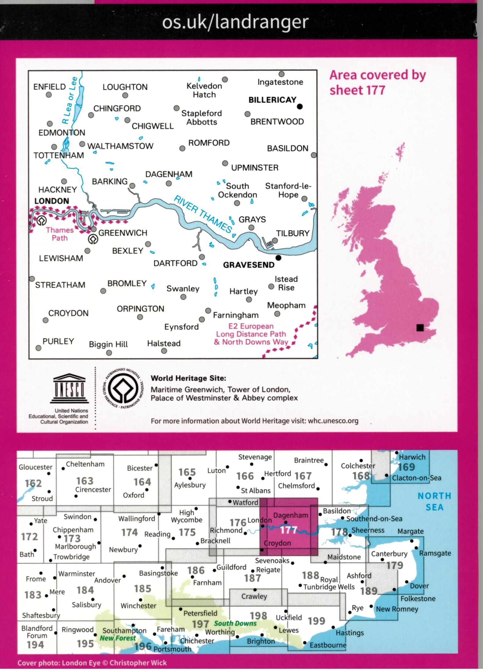 ORDNANCE SURVEY - 177 GB EAST LONDON 1 50 000