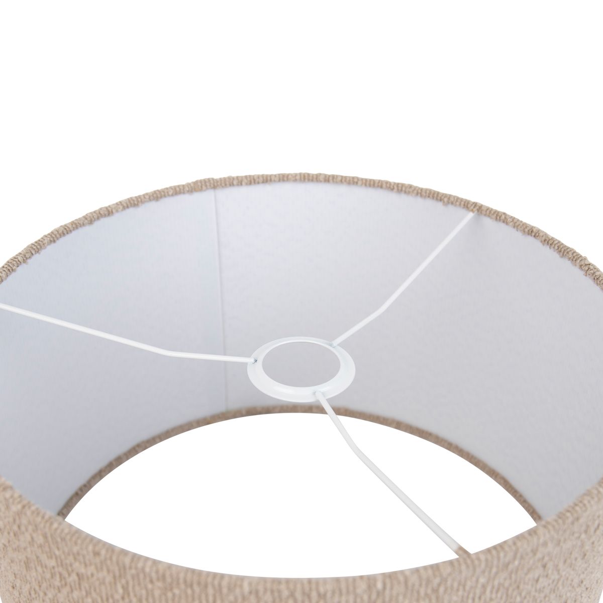 Stoffen lampenkap beige met teddy stof 35/35/20