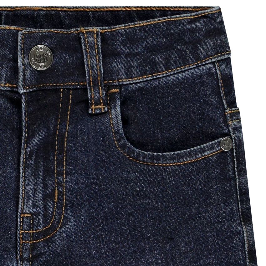 Jean slim en denim avec coutures contrastées pour garçon - Bleu marine