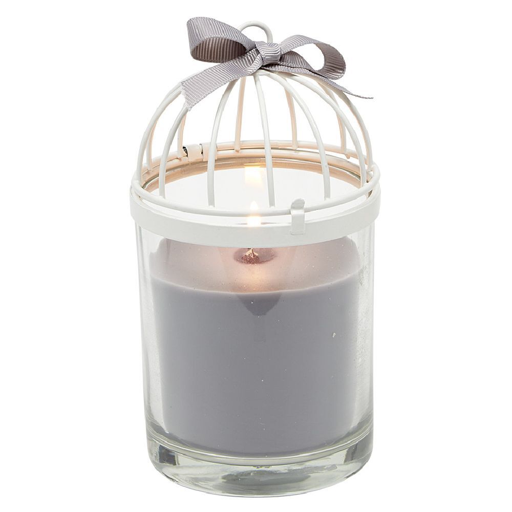 Bougie cage à oiseau gris