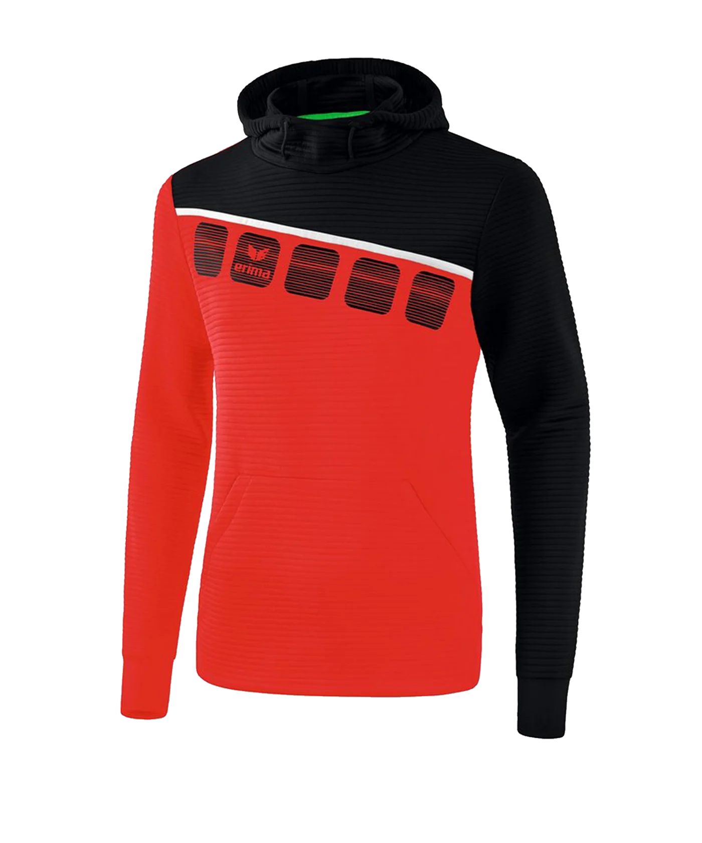 Erima 5-C Kapuzensweat Kids Rot Schwarz