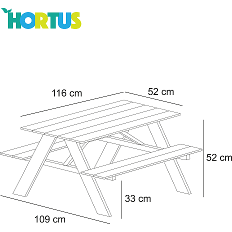 Hortus Ohio børne bordbænkesæt - nonwood/alu
