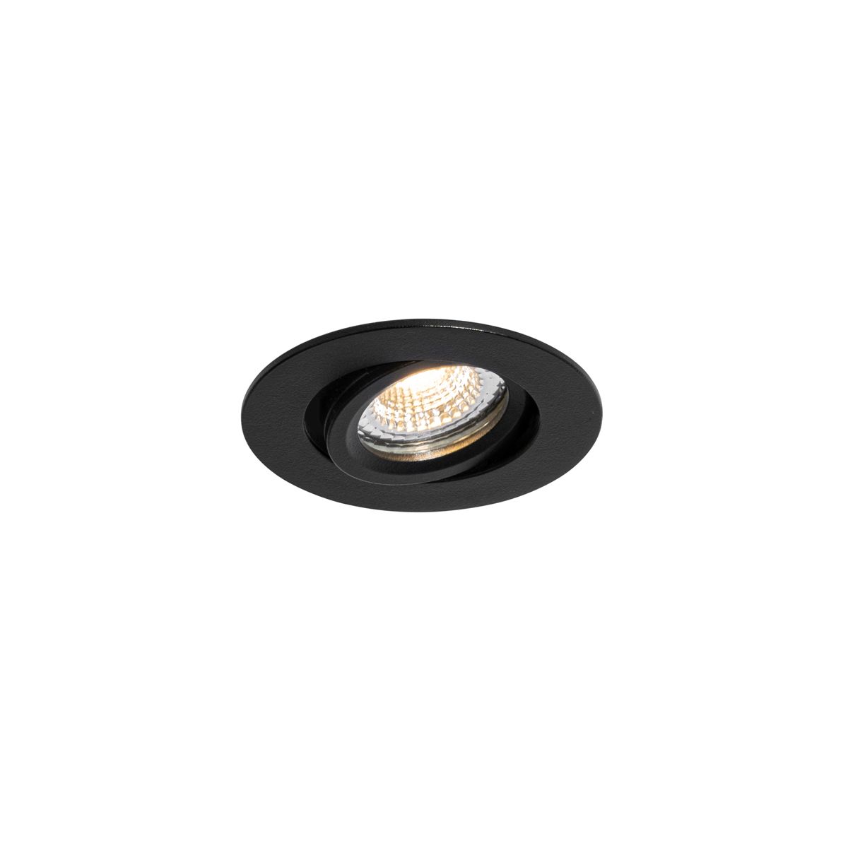 Set van 6 inbouwspots zwart kantelbaar 6,5cm incl. LED IP54 ultra slim - Pupil
