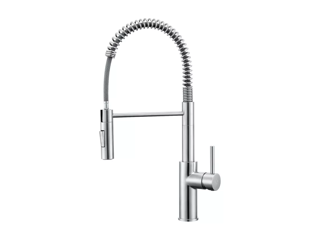 Cecipa max Brossé Mitigeur de Cuisine à Ressort avec Douchette Extensible, Robinet de Evier Rotatif à 360°Mitigeur Ressort avec 2 Fonctions,EU Modèle