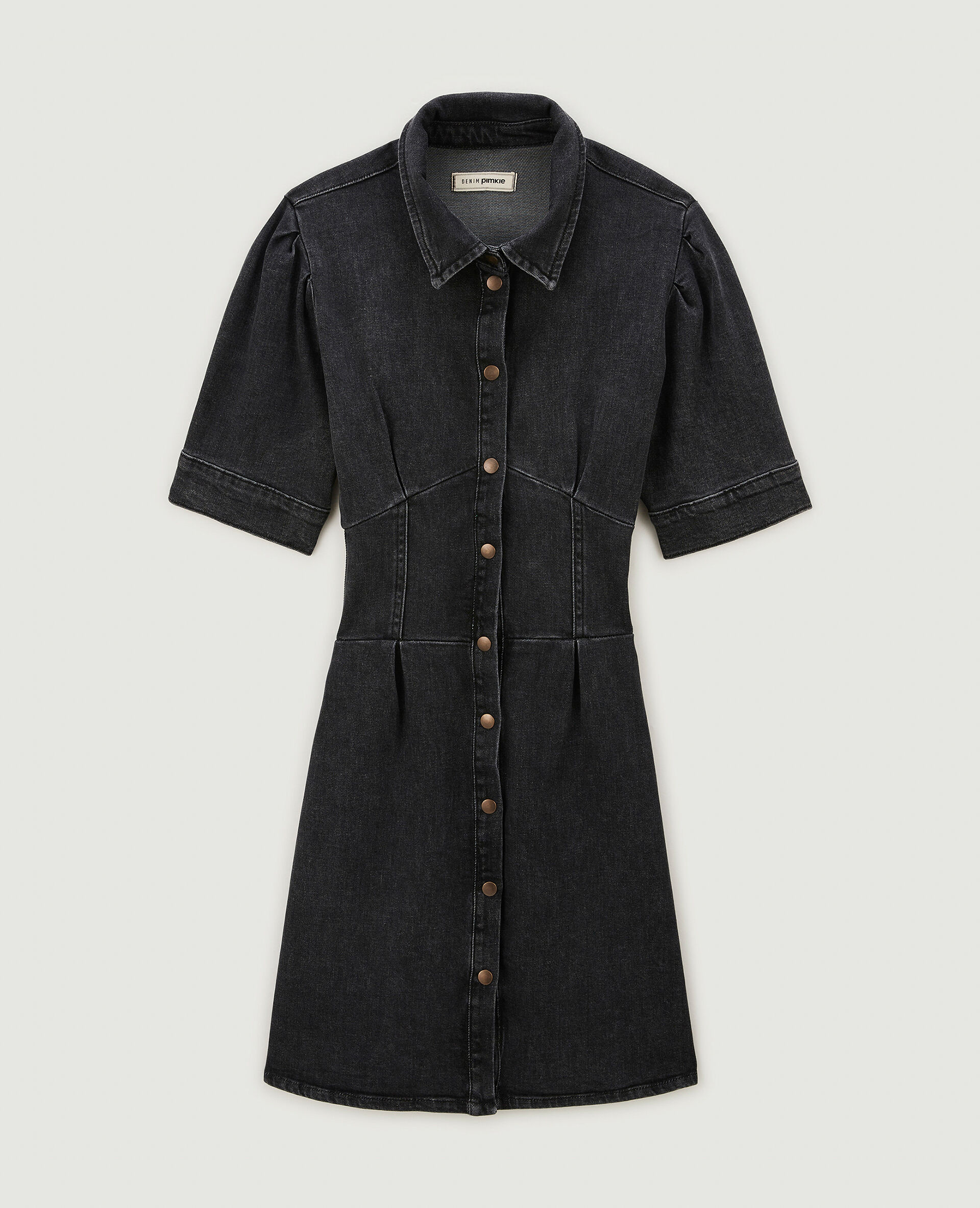 Robe cintrée et courte en jean - Gris foncé