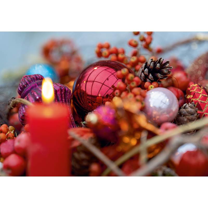 Art Bula Weihnachtskarte, 17.5 x 12.2 cm, Moderner Weihnachtskranz
